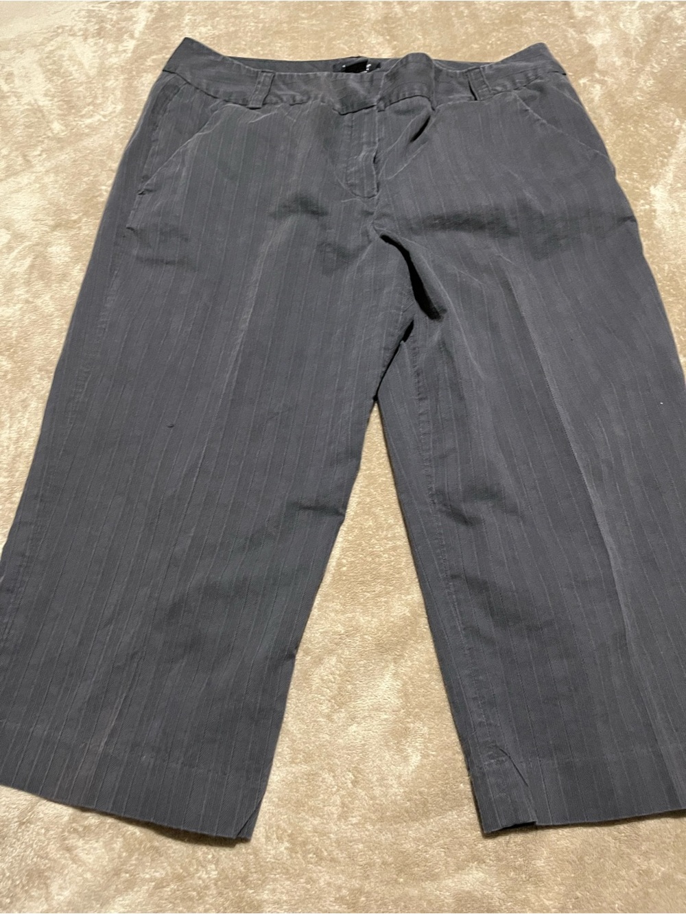 Gray pinstripe capris size 14